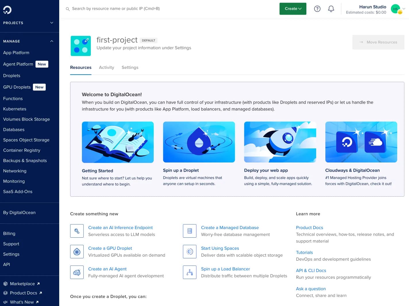 Digital Ocean screenshot 1