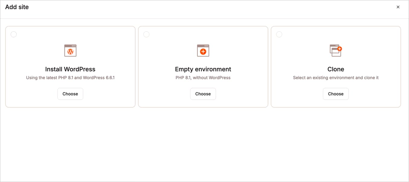 Pilihan instalasi WordPress di Kinsta