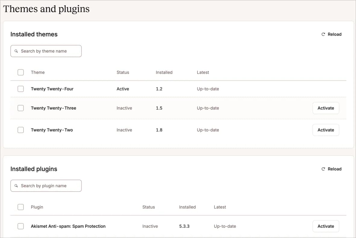 Themes And Plugins In Mykinsta