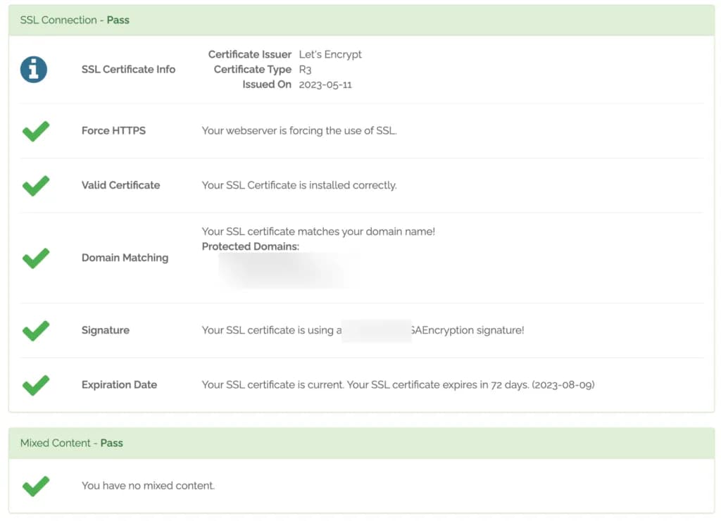 Hasil verifikasi SSL di WhyNoPadLock