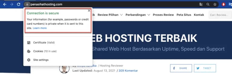 Contoh domain yang sudah menggunakan SSL atau HTTPS