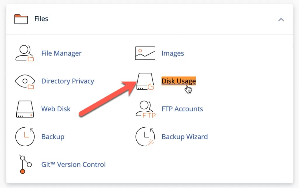 Menu Disk Usage di cPanel