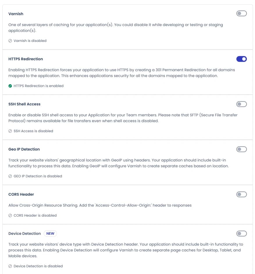 Fitur aplikasi di Cloudways