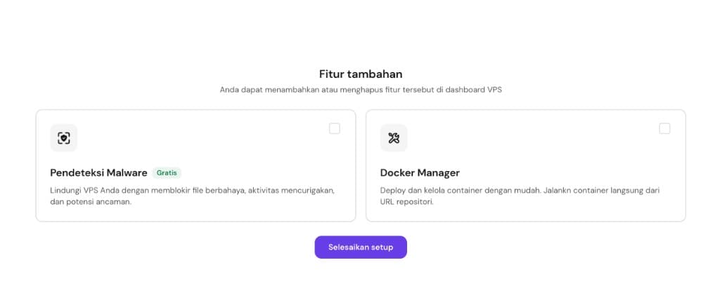 Fitur tambahan: Pendeteksi Malware gratis dan Docker Manager