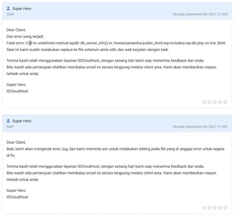 Pengujian Support IdCloudHost Pengujian Support IdCloudHost