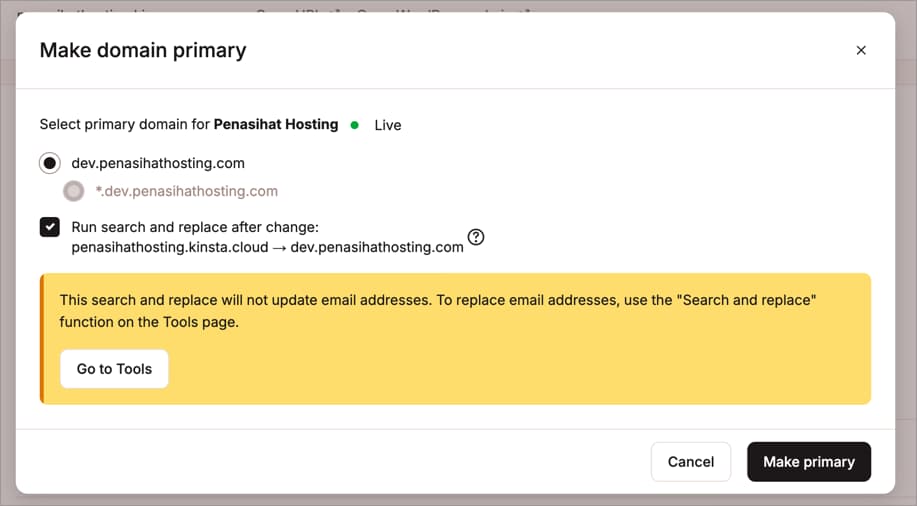 MyKinsta - Run Search and Replace MyKinsta - Run Search and Replace