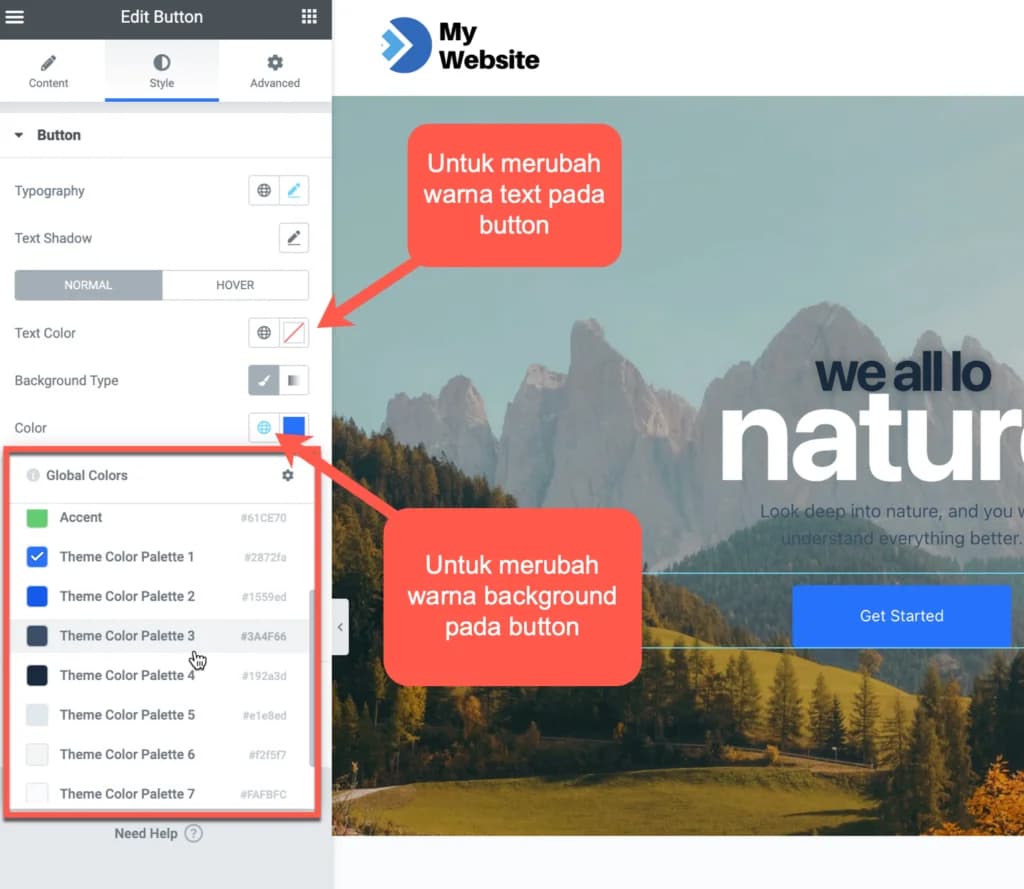 Memodifikasi button di Elementor Memodifikasi button di Elementor